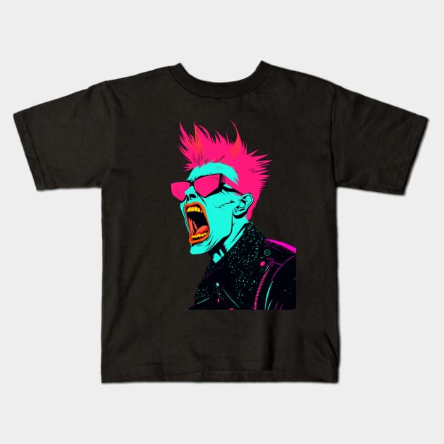 Punk Attitude ! Kids T-Shirt by So Red The Poppy